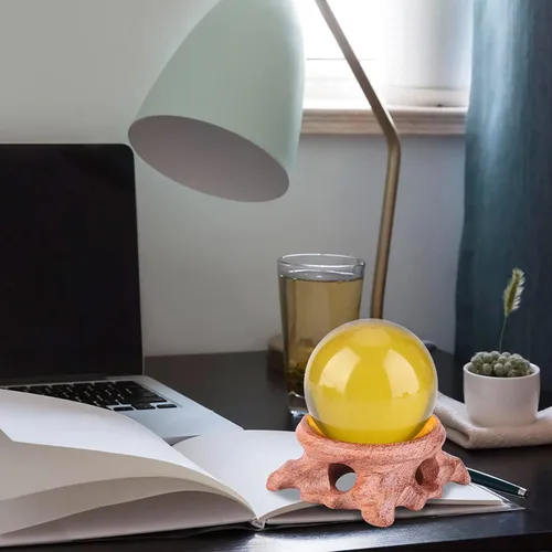 Vista 8 de Soporte de madera para esfera de cristal, 1.6 pulgadas, mini soporte de exhibición de madera para bola de cristal, soporte de bola decorativo
