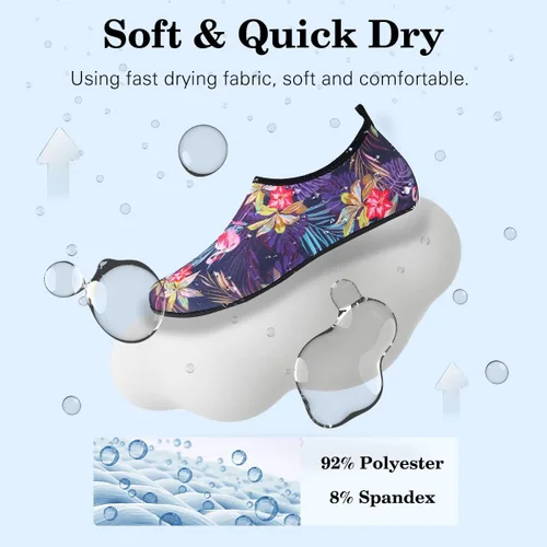 Vista 3 de Calcetines acuáticos, zapatos de agua para playa, calcetines de yoga descalzos de secado rápido para surf, piscina, natación, zapatos para mujeres
