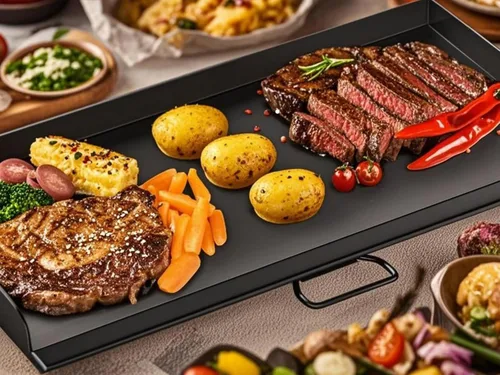 Vista 4 de Plancha de cocina de acero resistente de 14 x 32 pulgadas, compatible con estufas Camp Chef EX60LW, EX60P, EX60PP, EX60P, EX60P, EX60P, EX60B