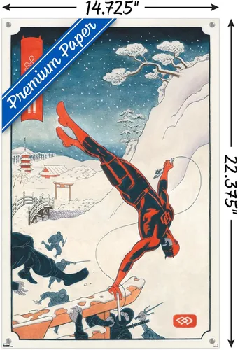 Vista 3 de Trends International Marvel Comics Daredevil - Póster de pared Ninja con pasadores