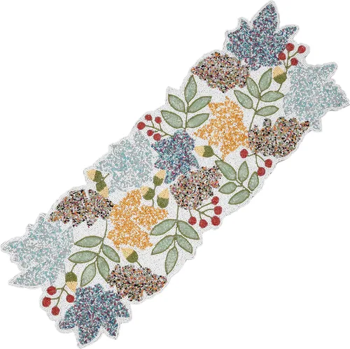Vista 11 de Camino de mesa con cuentas de 36 pulgadas de diseño elegante infinito - Decoración de mesa para bodas, fiestas, días festivos, regalos y uso diario