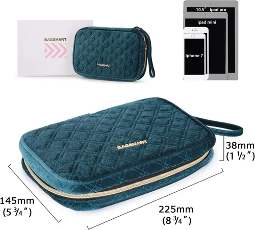 Vista 6 de BAGSMART - Organizador de terciopelo para joyas anillos collares pulseras aretes
