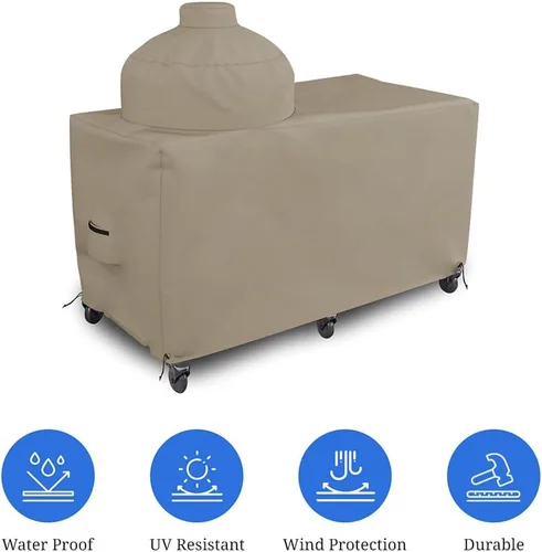 Vista 3 de Covers & all Funda para parrilla Big Egg, 12 onzas, impermeable, resistente a los rayos UV y a la intemperie, cubierta de PVC para exteriores