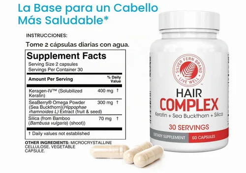 Vista 2 de Silver Fern Hair Complex - Suplemento capilar para promover un cabello sano