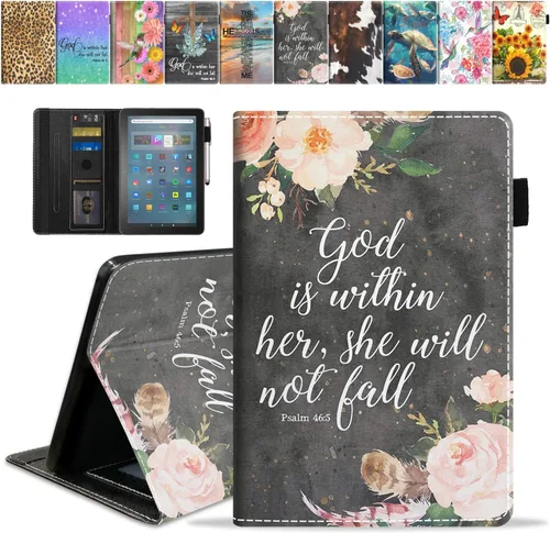 Vista 11 de Funda para tableta Amazon Fire Max 11 (11 pulgadas, 13ª generación, versión 2023) con ranura para tarjetas y apagado y encendido automático, funda