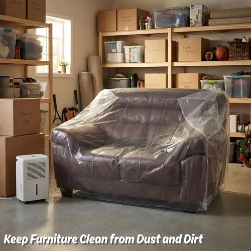 Vista 9 de Wowfit Funda para Muebles a Prueba de Polvo Bolsa de Mudanza para Sillas, Sillones Reclinables y Cajas – Plástico Transparente e Inodoro - 4mil