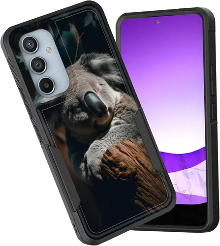 Vista 65 de Funda protectora para Galaxy A13 5G, doble capa híbrida resistente a prueba de golpes, policarbonato duro, silicona suave, TPU, funda protectora