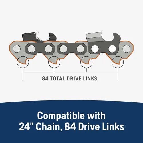 Vista 3 de Husqvarna X-Tough Light - Barra de motosierra laminada de 24 pulgadas (RSN), paso de 3/8 pulgadas, calibre .050 pulgadas, 84 eslabones de transmisión