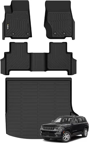 Vista 158 de Tapetes de piso para todo clima y forro de carga con respaldo para Chevrolet Suburban de 7 asientos 2021-2025 / GMC Yukon XL de 7 asientos