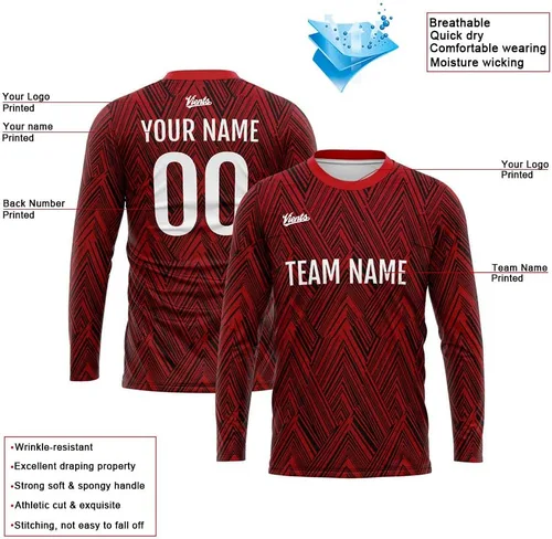 Vista 3 de Camiseta personalizada de manga larga para baloncesto y fútbol para adultos y niños