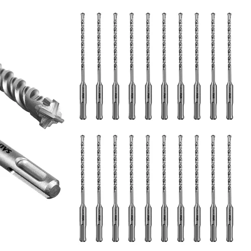 Vista 37 de SALI 10 brocas de martillo giratorio SDS Plus de 1/2 x 6 pulgadas, kit de broca para hormigón, material de carburo de doble rosca de tipo cruzado
