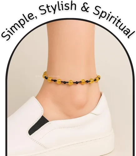 Vista 100 de Amazing Gemstone Crystal Anklet Ankle Bracelets for Women - Waterproof Beaded Healing Crystal Anklets, Plus Size Chakra Gemstone Bead Anklet