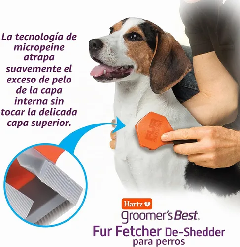 Vista 4 de Hartz Groomer's Best Fur Fetcher De-Shedder - Cepillo para perro, color negro