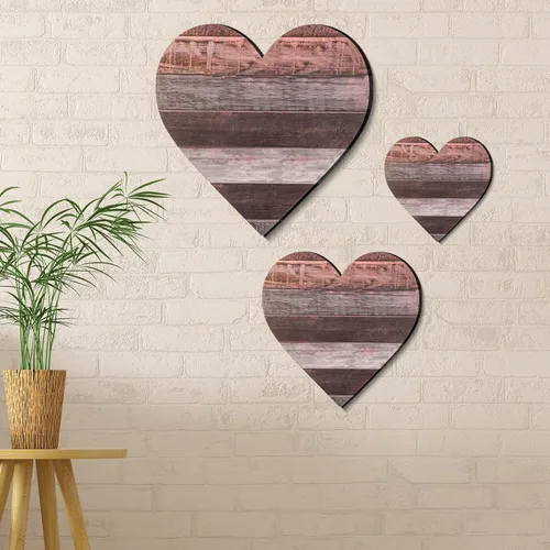 Vista 11 de Jetec 3 piezas de decoración rústica de madera con forma de corazón de madera para el hogar, placa colgante para cocina, dormitorio, baño, sala