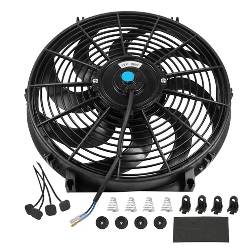 Vista 15 de JDMSPEED Nuevo ventilador universal delgado de 12V para radiador eléctrico, empuje/tirar, 7" de pulgada, kit de montaje negro, 10 aspas