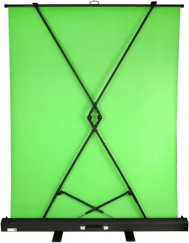 Vista 2 de Fondo de transmisión/video Pantalla verde - Telón de fondo desplegable en estuche