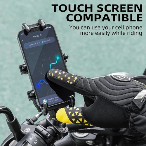 Vista 4 de ROCKBROS Guantes térmicos de invierno para ciclismo con pantalla táctil, para hombres y mujeres, resistentes al viento, esquí, nieve