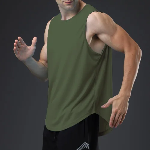 Vista 3 de meioro Camiseta sin mangas de malla para hombre, de secado rápido, para culturismo, camiseta deportiva de verano