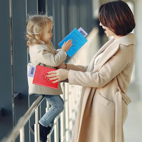 Vista 7 de Herain Soporte para pasaporte, funda para pasaporte, cartera para pasaporte, para mujeres y hombres, funda de pasaporte, protector de libreta