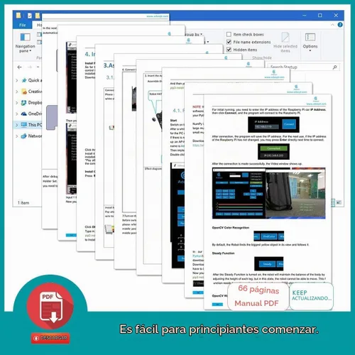 Vista 3 de Adeept DarkPaw Bionic - Kit de robot araña cuadrúpedo compatible con Raspberry Pi 4 3 Modelo B+/B, robot de rastreo STEM, OpenCV, autoestabilizador