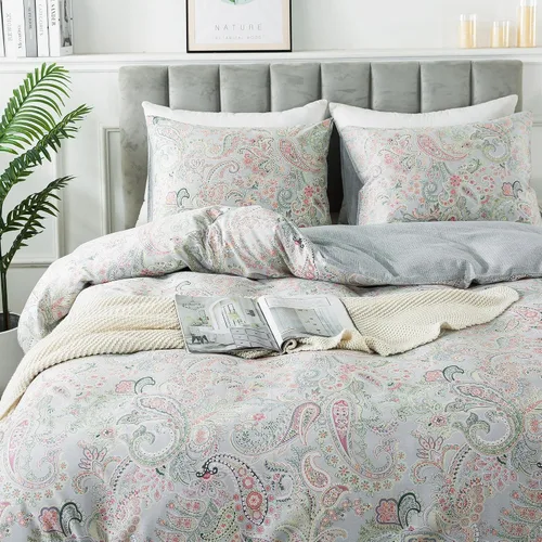 Vista 35 de HoneiLife Juegos de Fundas de Edredón Twin - Funda de Edredón Floral 100% Algodón, Juego de Ropa de Cama Transpirable de 2 Piezas con Cierre