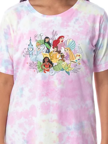 Vista 2 de Disney - Pijama para dormir con personajes de princesas Cenicienta, Ariel Belle Tiana, para dormir, Multi colorido