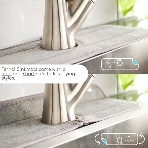 Vista 7 de El Original Ternal Sinkmat Atrapagoteo y Protector contra Salpicaduras, Tapete para Grifo para Fregaderos – Microfibra Absorbente, Protector