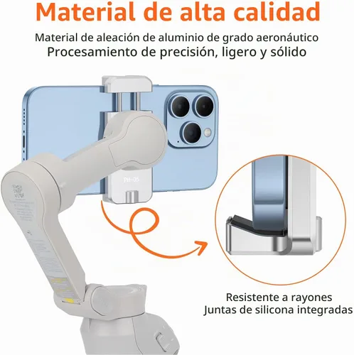 Vista 5 de UURIG - Abrazadera magnética para teléfono celular DJI OM, soporte de trípode de teléfono, cardanes de mano soporte magnético para DJI OSMO Mobile