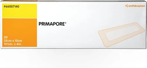 Vista 7 de Smith & Nephew PRIMAPORE Peripheral IV - Apósito adhesivo no tejido, apósito absorbente para heridas, paquete de 20 unidades (6 x 3 1/8 pulgadas)