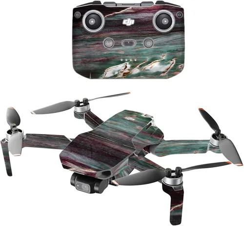 Vista 6 de MightySkins - Compatible con DJI Mini 2 Dron portátil – Mármol ámbar Funda protectora de vinilo duradera y única Fácil de aplicar, quitar