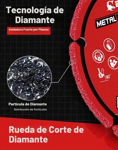 Vista 2 de EZARC Rueda de corte de diamante de 3 x 3/8 pulgadas para metal, rueda de corte con más de 5000 cortes en barras de refuerzo, acero, hierro e INOX