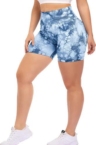 Vista 5 de YEOREO - Pantalones cortos de ciclismo para mujer sin costuras con cintura alta para entrenamiento yoga y gimnasio estilizan tu figura