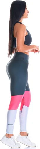 Vista 2 de Colombian Leggings para entrenamiento de talle alto. Para Mujer. Pantalones de yoga o crossfit ajustados de compresión.