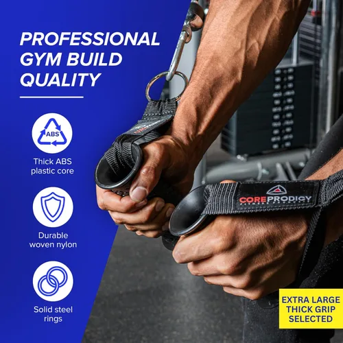 Vista 4 de Core Prodigy Asas de ejercicio resistentes - Accesorios de agarre para poleas de máquinas de cable, equipos de gimnasio, bandas de resistencia