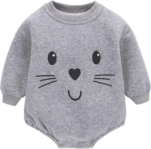 Vista 3 de famuka Body unisex de conejo para bebé, ropa cálida para bebés, disfraz de conejo para niños pequeños, 0-24 meses