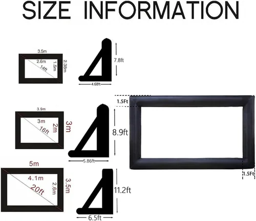 Vista 5 de Outdoor Projector Screen Blow Up Tv Movie Screen Portable Projector Screens with Blower for Portable Front/Rear Projection Backyard Movie