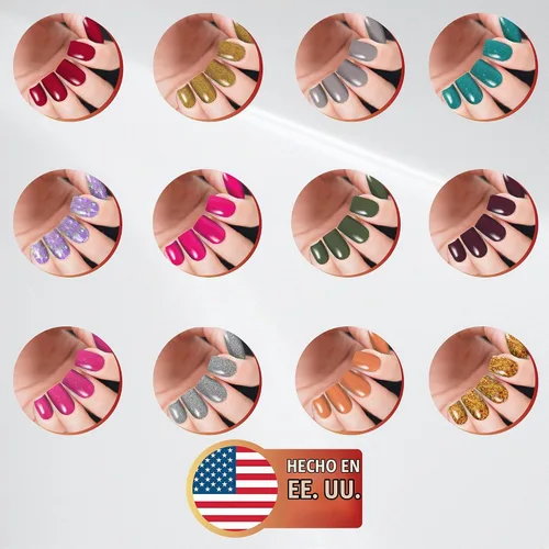 Vista 6 de Mia Secret - Polvo acrílico para uñas (12 unidades), colección frutal