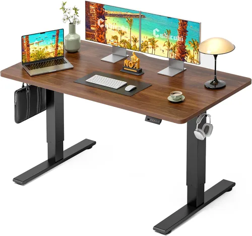 Vista 52 de CubiCubi Escritorio eléctrico de pie de 48 x 30 pulgadas, escritorio de pie ajustable en altura con ajustes preestablecidos de memoria, escritorio