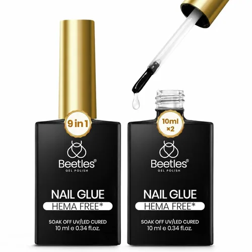 Vista 33 de Beetles Gel Polish Puntas de uñas de gel Flat-X - Almendra mediana, 320 piezas 16 tamaños, puntas de uñas postizas de acrílico suave con media mate