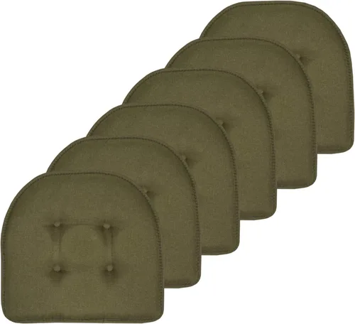 Vista 72 de Sweet Home Collection - Cojín de asiento de espuma viscoelástica y respaldo de caucho antideslizante con capitoné para silla, cojín en U, 17x16 Gris