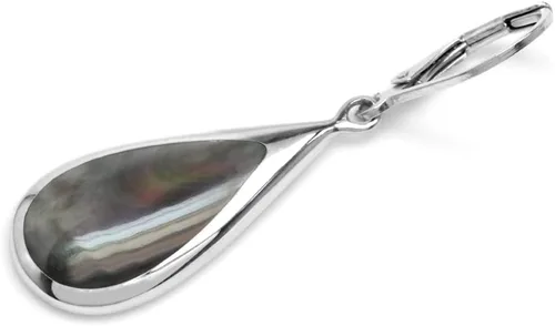 Vista 3 de Silvershake Pendientes colgantes de plata de ley 925 chapados en oro blanco con incrustaciones
