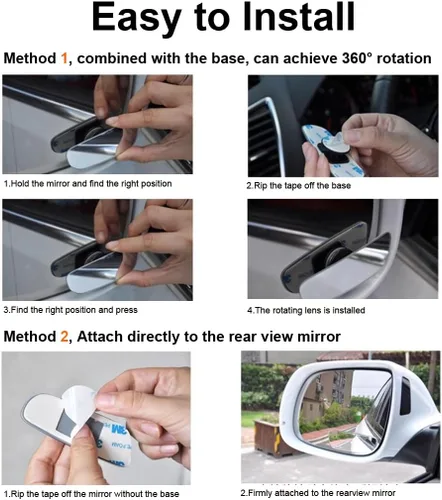 Vista 5 de Espejo de Punto Ciego Paquete de 2, Espejo Convexo Espejo de Punto Ciego de Coche Espejo de Punto Ciego para Coche, Espejo Lateral Punto Ciego