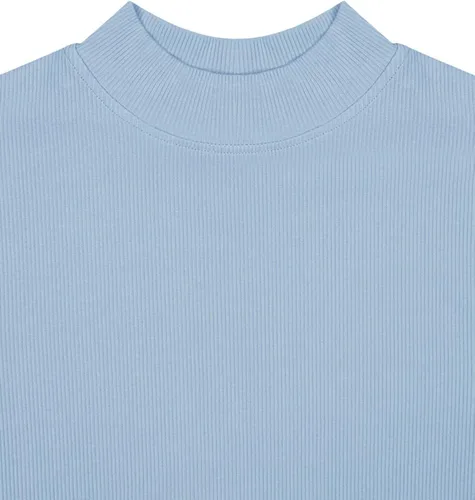 Vista 5 de REORIA Leotardos básicos de manga media con cuello alto falso para mujer, estilo casual, de punto acanalado