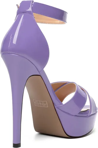 Vista 26 de MODENCOCO Sandalias de boda con correa de tobillo sexy para mujer, con plataforma y puntera abierta, tacón de aguja y tacón alto, zapatos de vestir