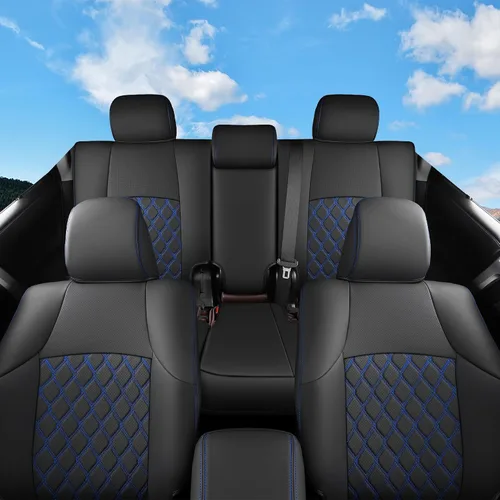Vista 8 de Fundas de asiento Huidasource para Toyota 4Runner 2011-2024, juego completo de fundas de asiento de cuero para 4Runner de 3 filas, fundas de asiento