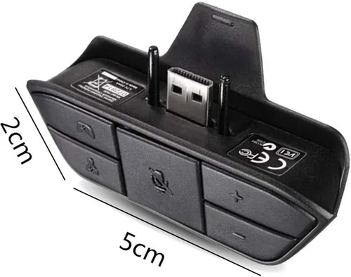 Vista 2 de Adaptador de auriculares estéreo para Xbox One con micrófono de audio conversor de auriculares Negro con azul