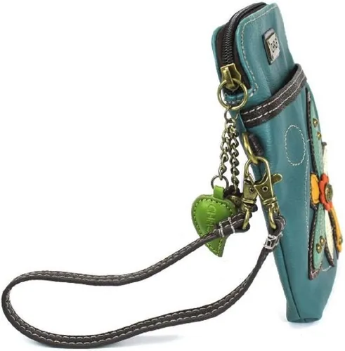 Vista 5 de CHALA Bolso cruzado para teléfono celular, piel sintética, lona multicolor con correa ajustable
