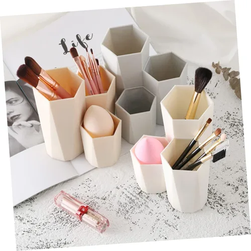 Vista 3 de TEHAUX 2 unids cosméticos cepillo titular artículos artículos titular accesorios para escritorio accesorios lápiz lápiz