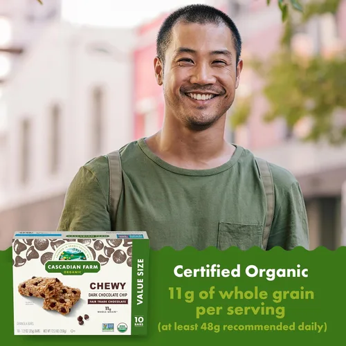 Vista 4 de Cascadian Farm Barras de granola con chispas de chocolate orgánico, 10 unidades, 12.3 oz