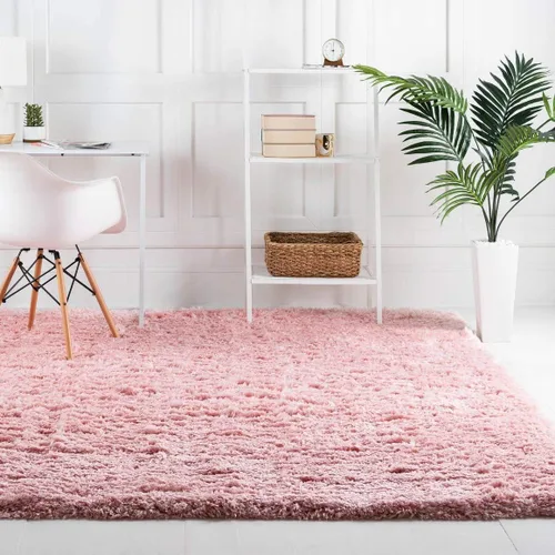 Vista 10 de Rugs.com - Alfombra de la colección Infinity, alfombra de pelo mullido sólida de 2 x 3 pies, color azul Egeo, perfecta para salas de estar